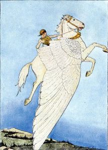Pegasus in the golden bridle